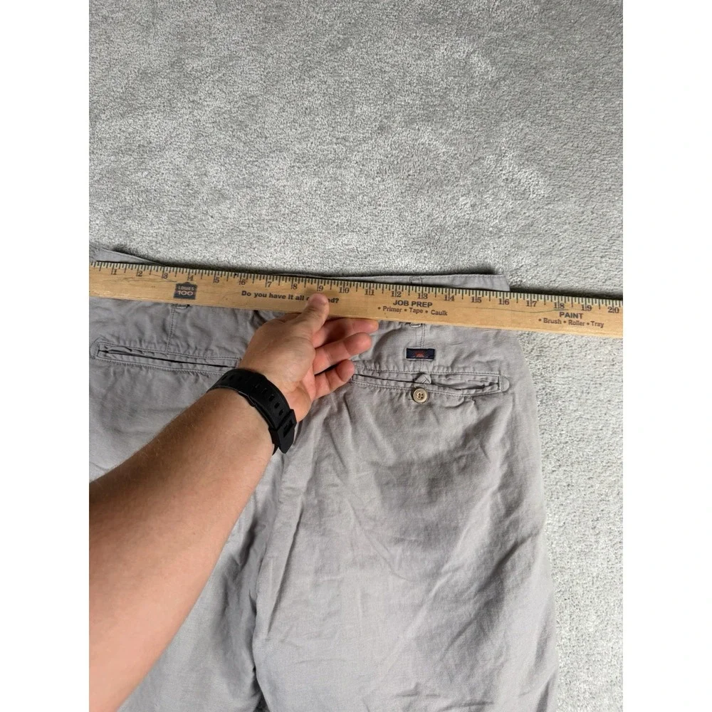 Faherty Mens 32 Gray Linen Cotton Classic Chino Shorts Casual Summer Beach